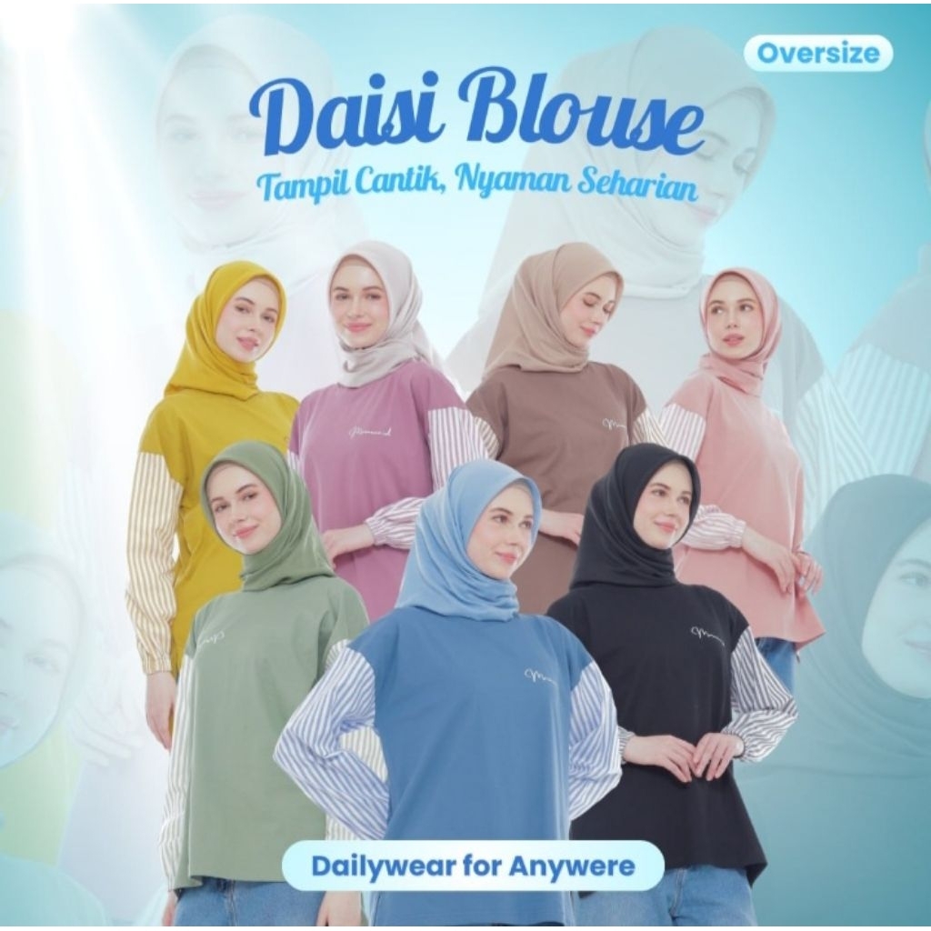DAISY BLOUSE kaos oversize atasan busana muslim wanita