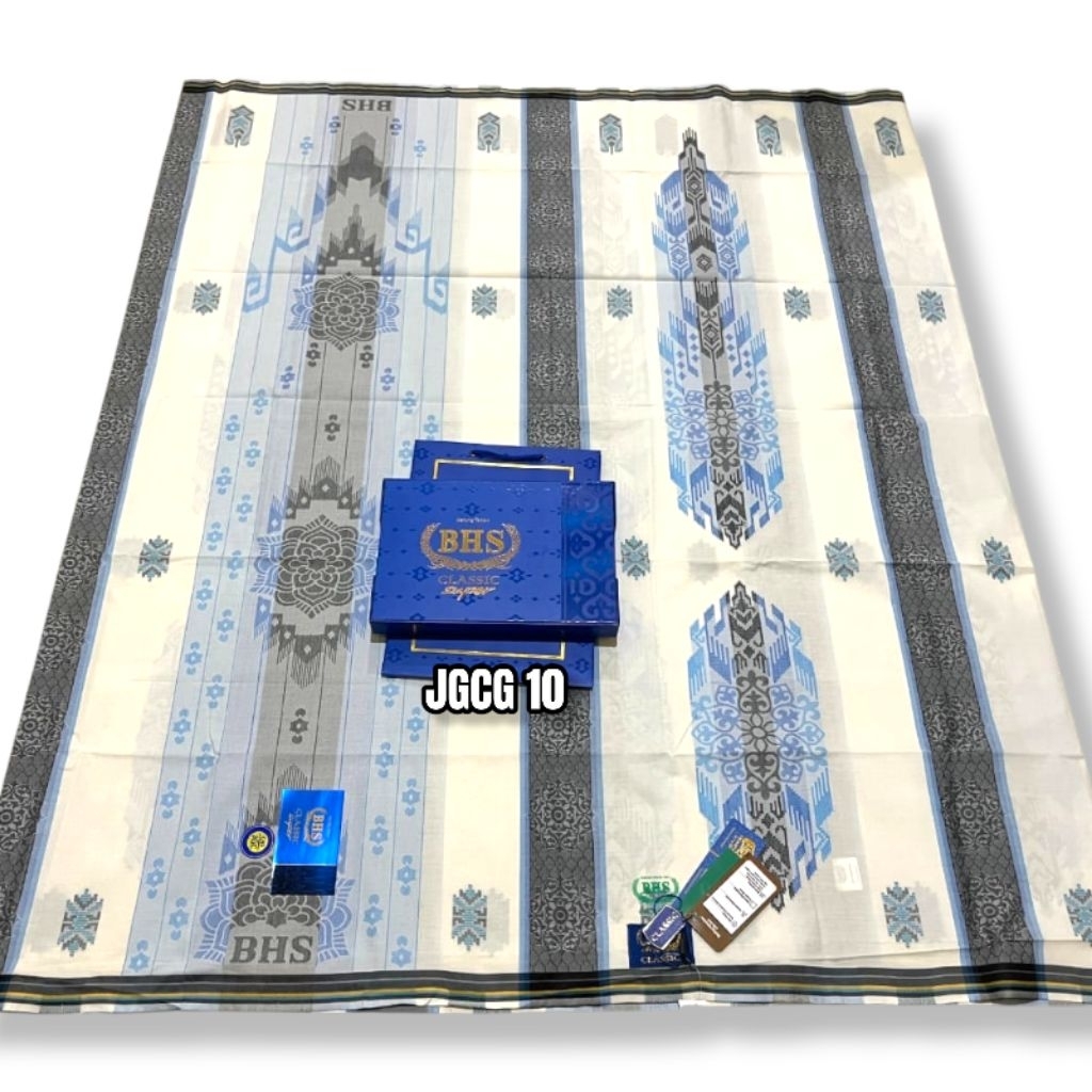 Sarung BHS Classic gold JGC JSN original songket liris putih/hijau hitam/hitam