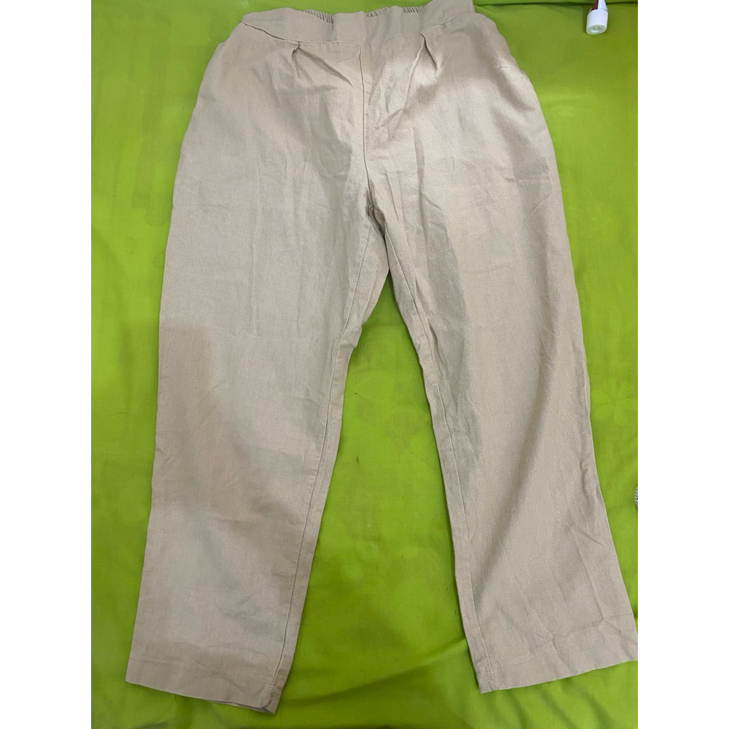 Celana Panjang Linen Cream Wanita