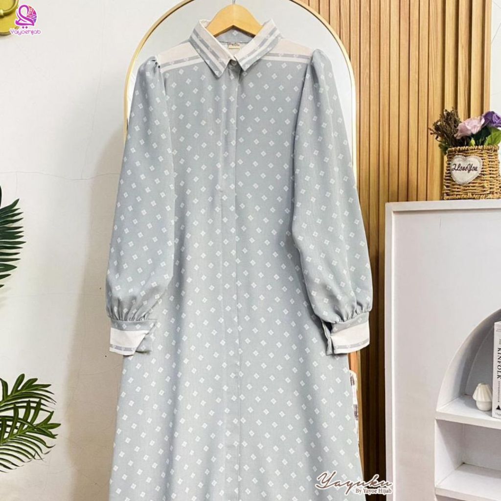 Salvina Dress Gamis Hitam Motif Premium Busui Friendly Elegan & Nyaman Lengan Panjang Formal Casual