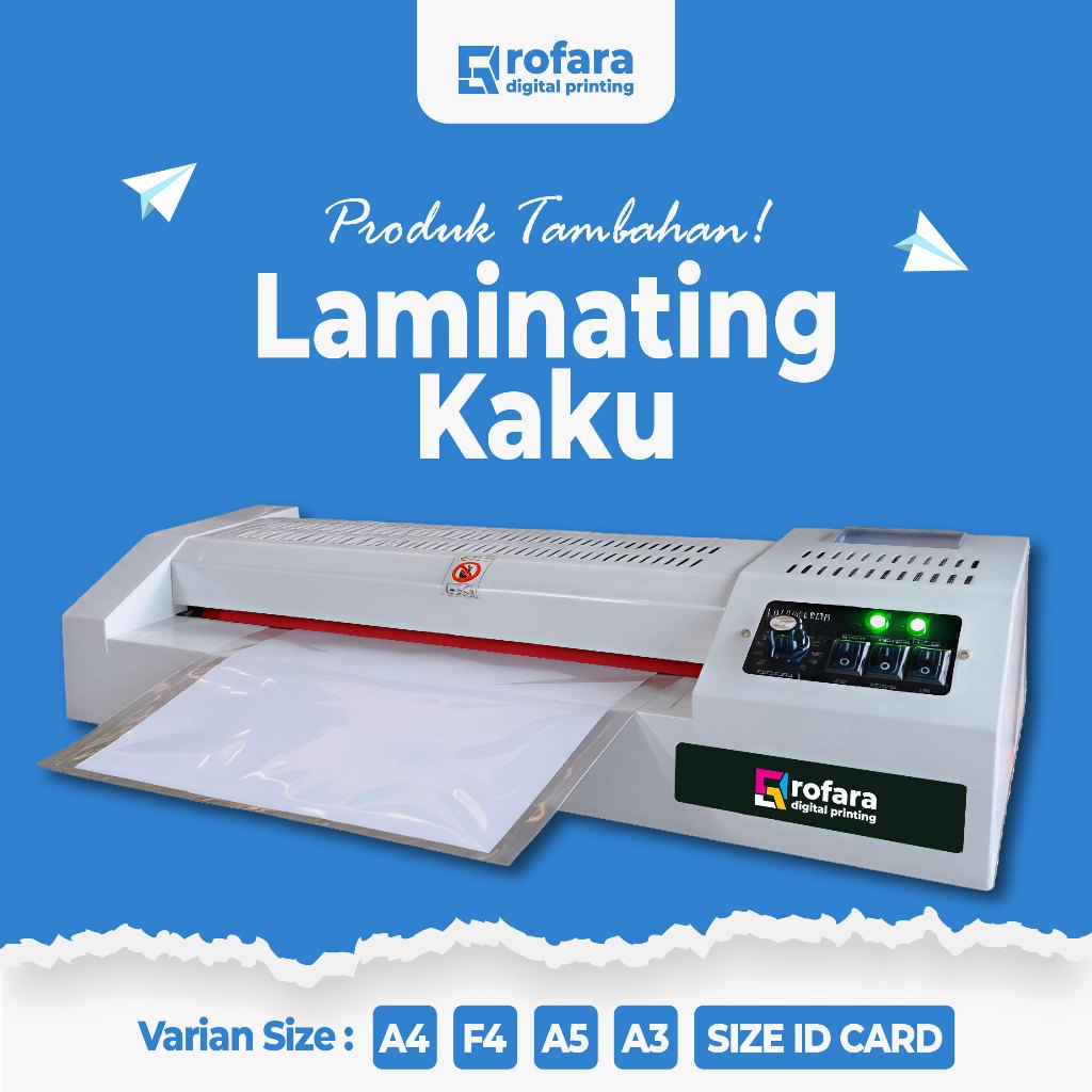 ROFARA - Laminating Kaku ukuran A4, F4, A5, A3 dan Ukuran Id Card