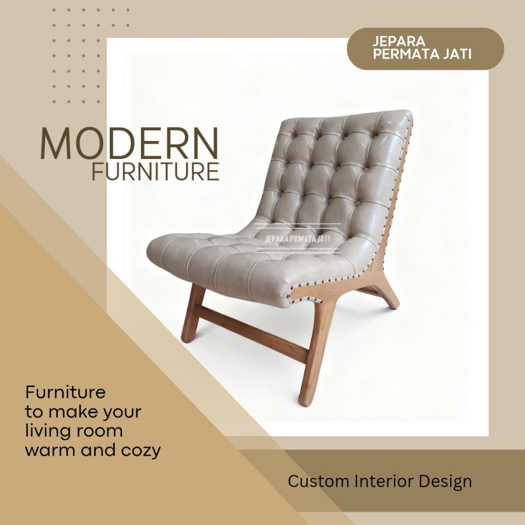 Sofa single seater modern terbaru / kursi santai / sofa malas / kursi teras / furniture jepara