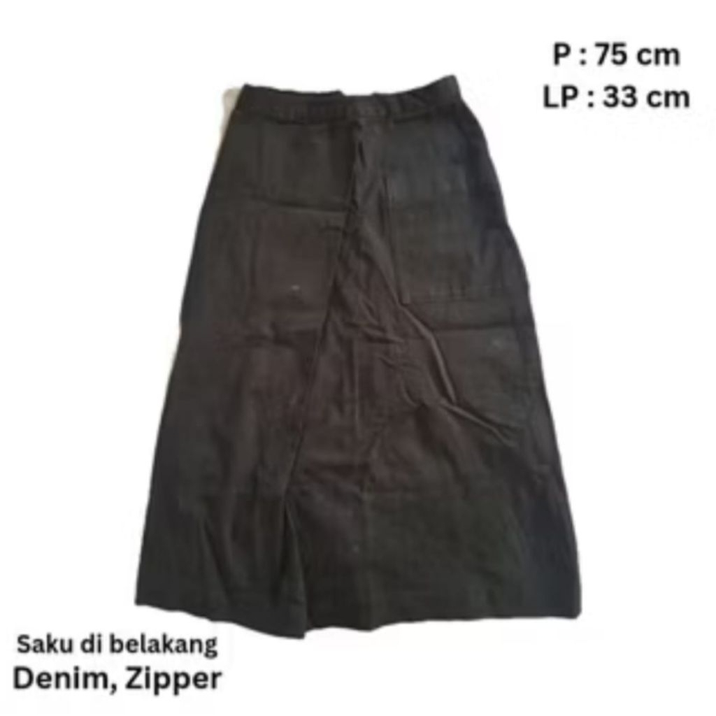 pl - rok denim warna hitam
