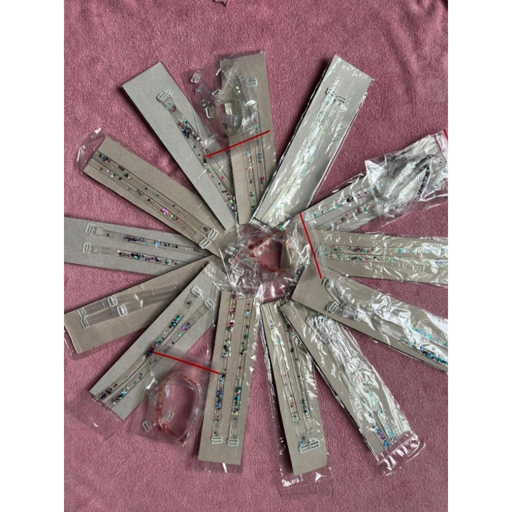 1 PCS-3 PCS-5 PCS..TALI BRA BENING / TALI BH TRANSPARAN MOTIF GLITTER BINTANG