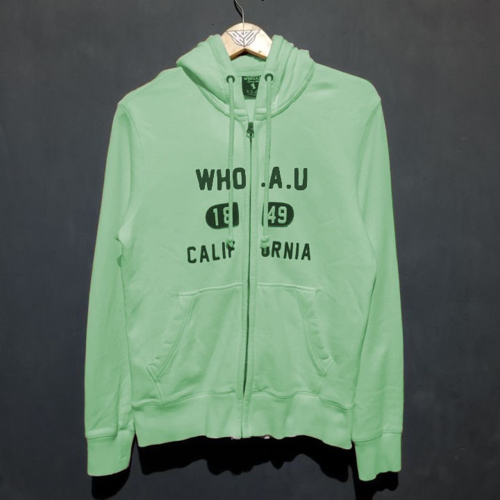 Jaket Hoodie WHO.A.U California Mint - Hoodie Zipper Unisex Pria Wanita - WHOAU Hoodie Green Mint