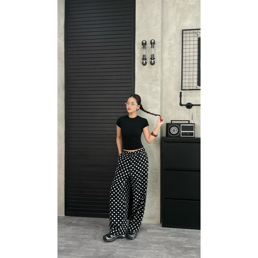 HL Polka Highwaist Pants- Celana Motif Polkadot (L Series)