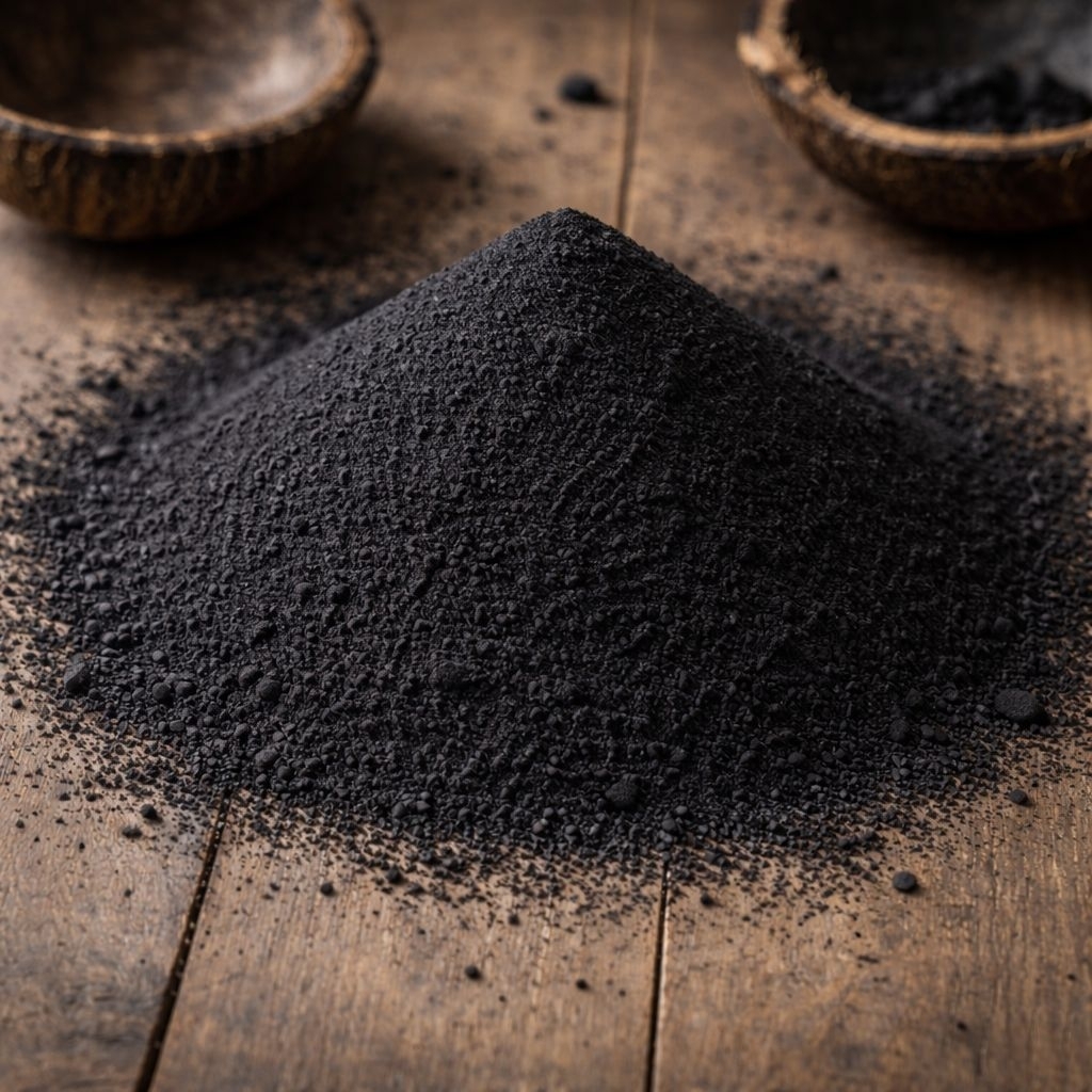 Arang Batok Kelapa Bubuk 500 Gram - 100% Karbon Aktif, Bubuk Halus, Ramah Lingkungan
