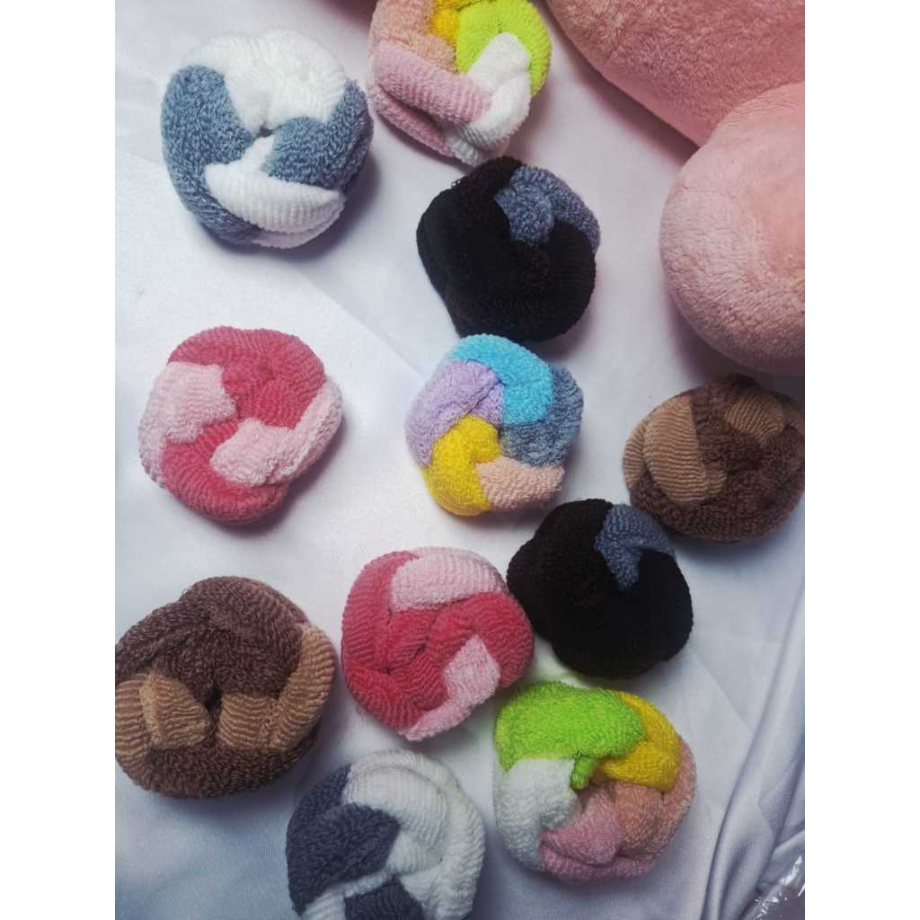Ikat rambut lilit empat/kucir rambut lilit/ikat rambut donat kepang empat