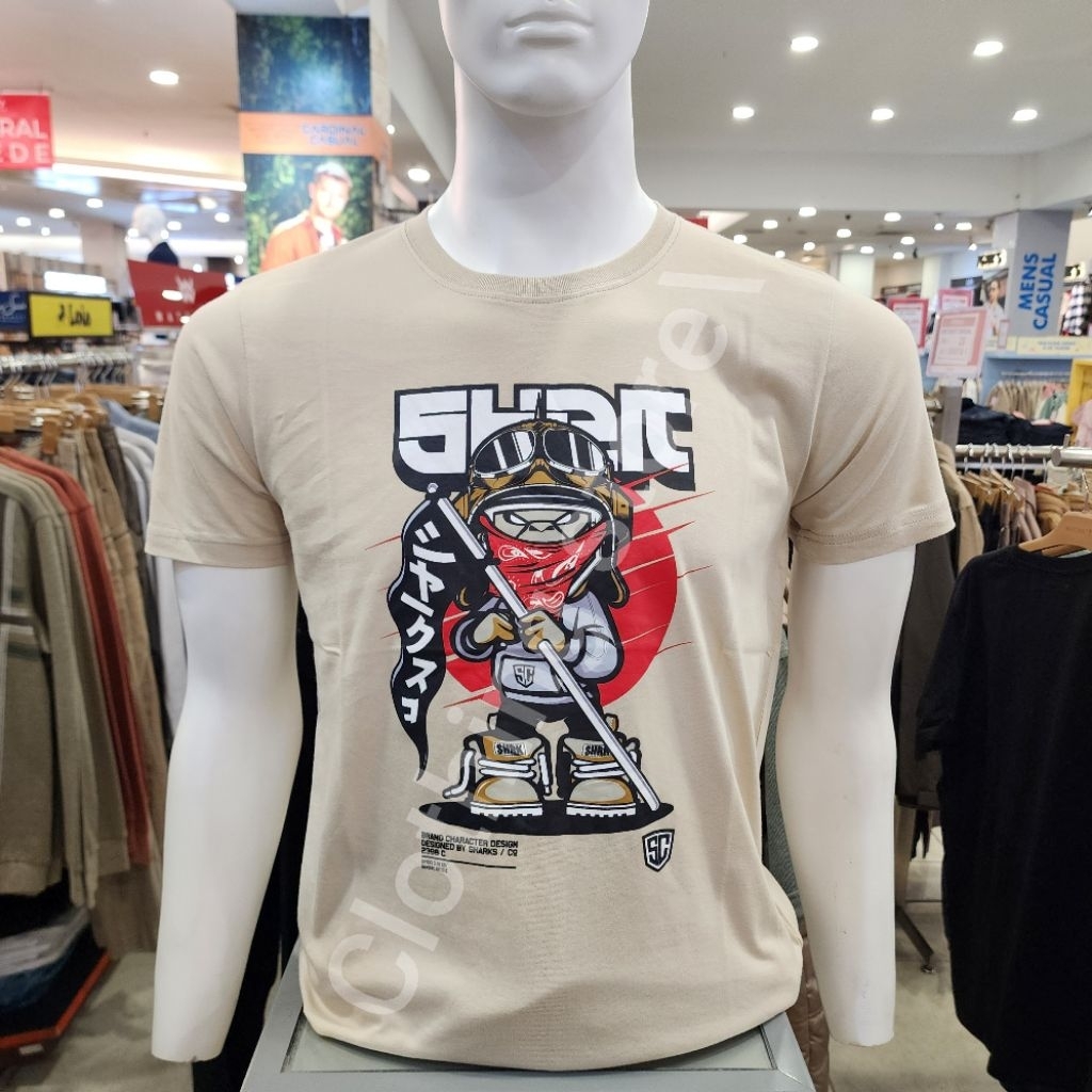 SHARKS ORIGINAL kaos pria lengan pendek cream SGB1R0854