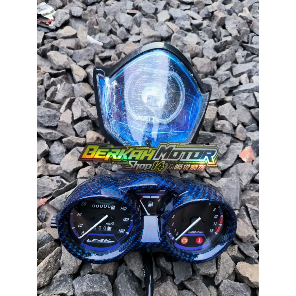 Lampu depan Vixion New old + spidometer carbon