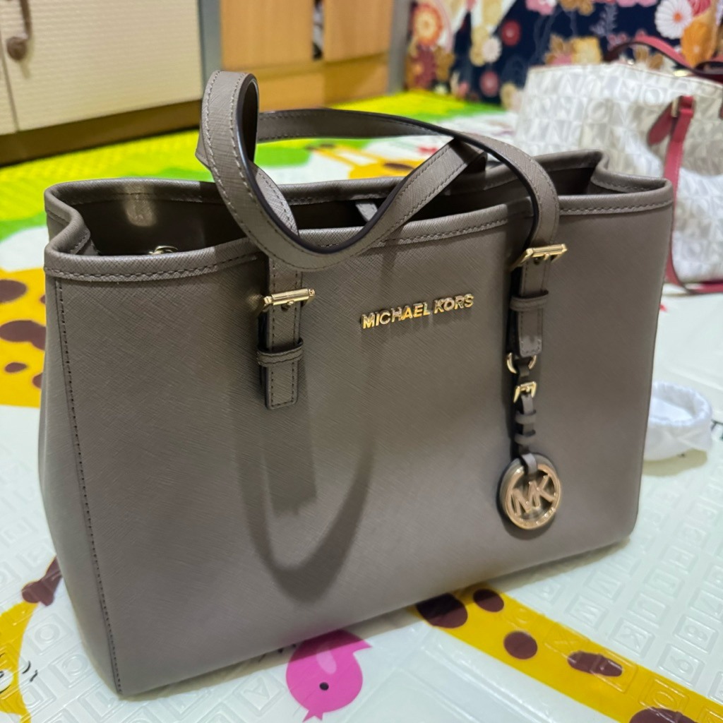 mk preloved bag second michael kors taupe