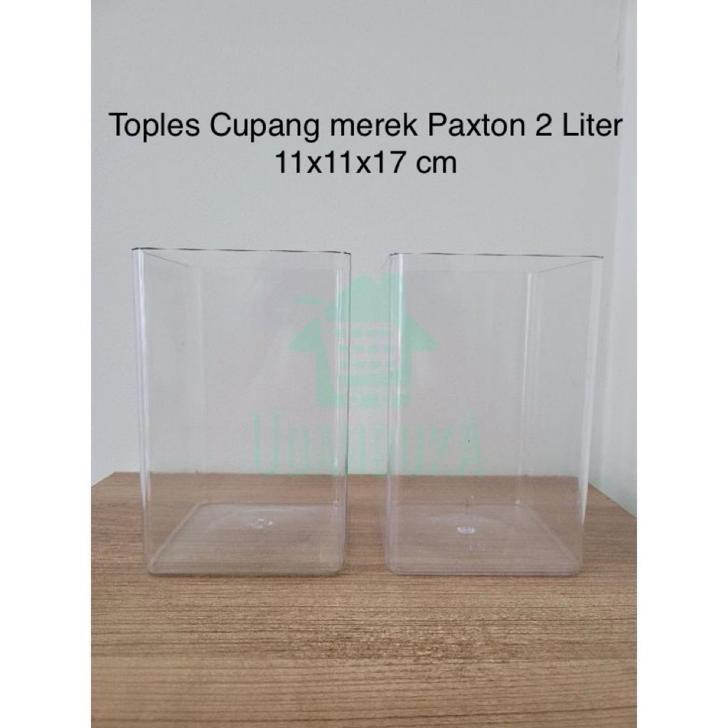 Toples Cupang Akrilik 2 Liter 11x11x17 cm Toples Paxton Acrylic Toples Cupang Paxton 2L Toples Mika