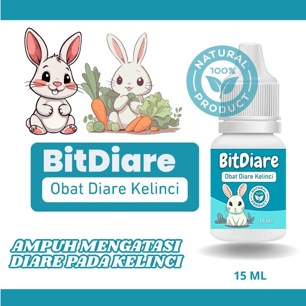 Gudangpetshop BitDiare Obat Diare Kelinci 15 ML Natural Product Ampuh Mengatasi Diare pada Kelinci