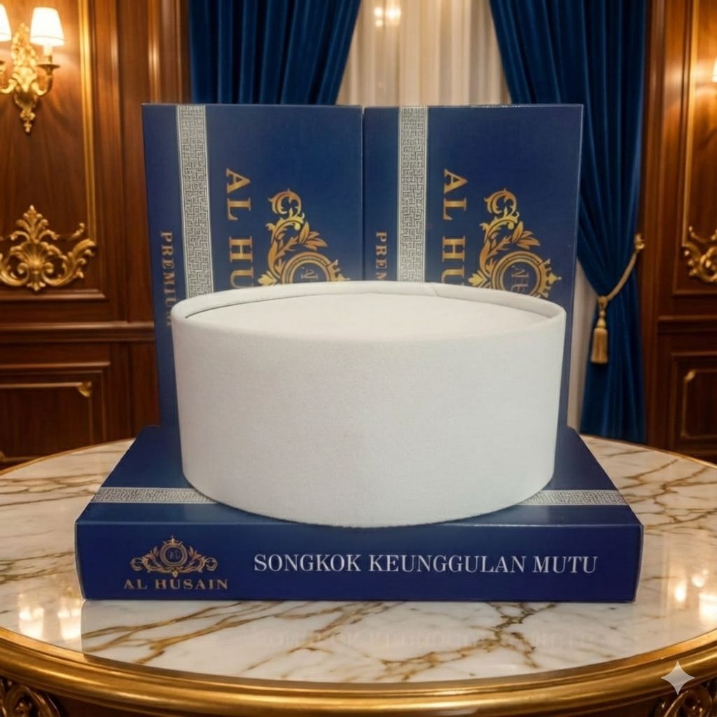 peci songkok kopiah putih polos merk, al husain songkok mewah, peci nasional,songkok hitam,songkok p