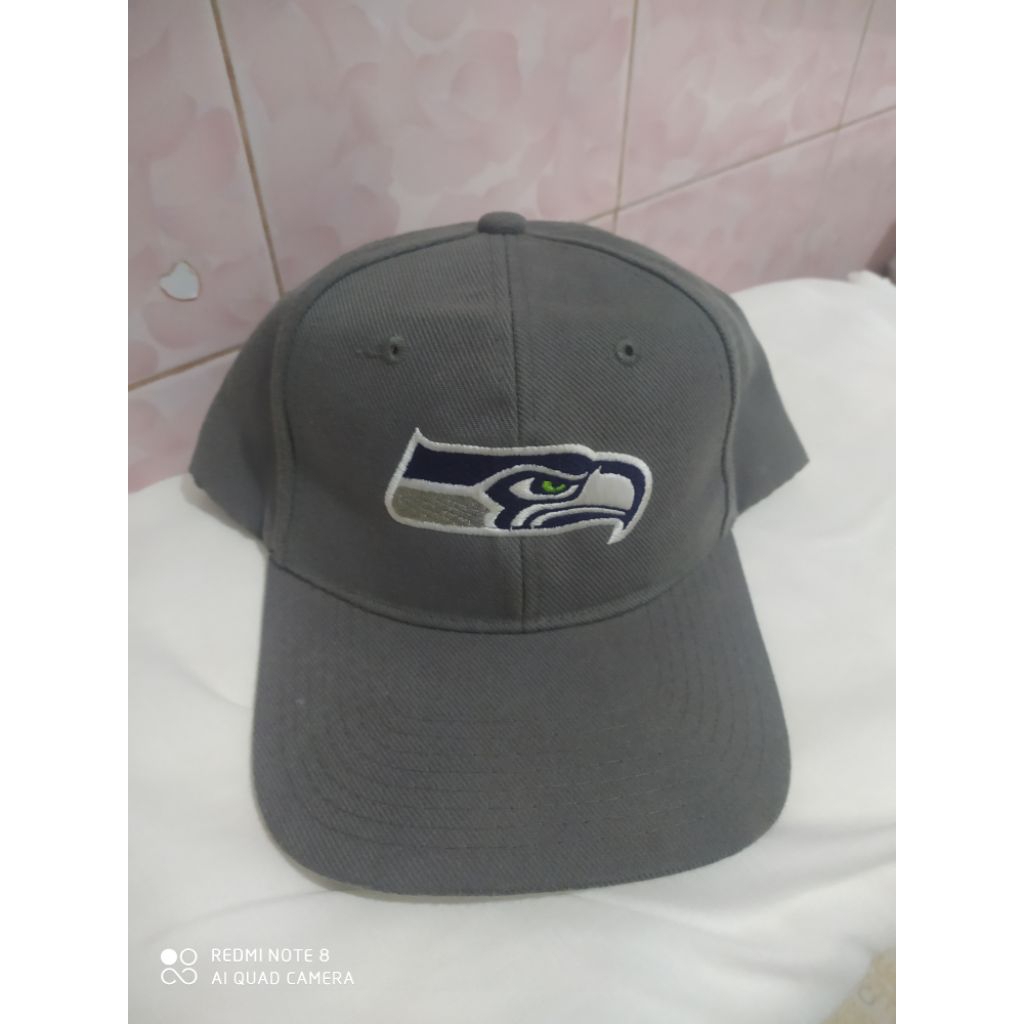 topi seahawk grey simple NFL vintage