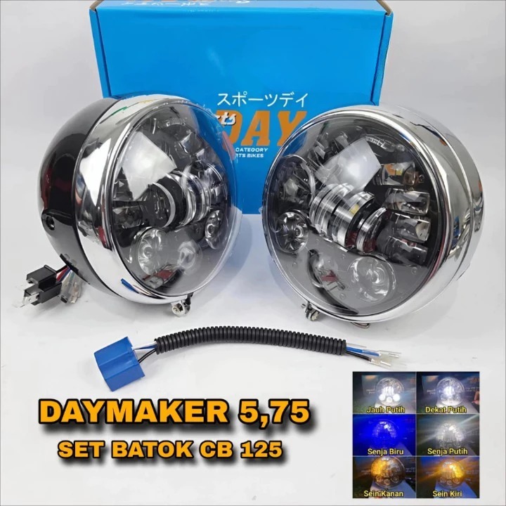 Daymaker 5,75 inch Set Batok CB 125 lampu Depan daymaker CB125 pnp CB GL TIGER MP SPORTSDAY