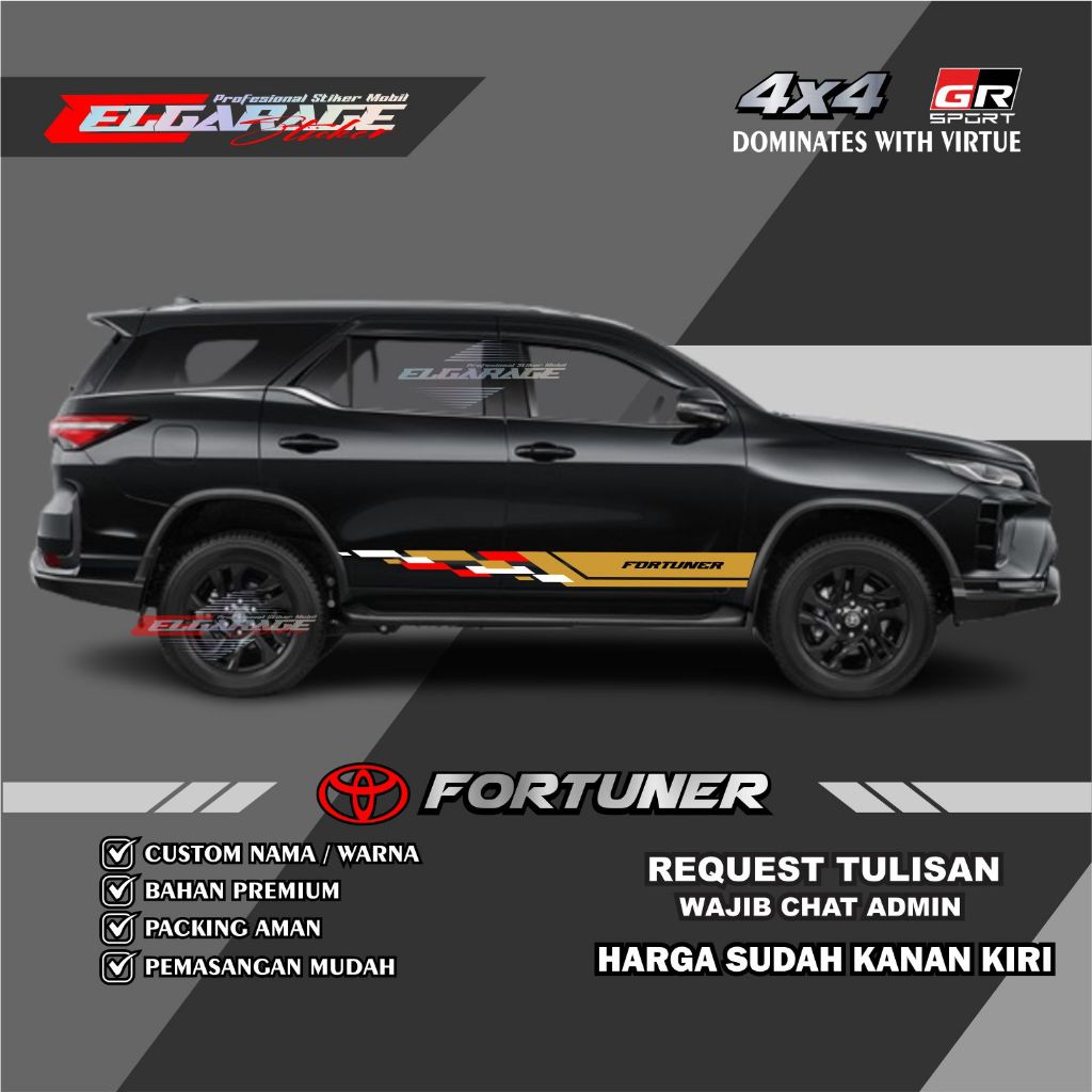 sticker cutting mobil fortuner terbaru body samping toyota fortuner sticker cutting mobil fortuner t