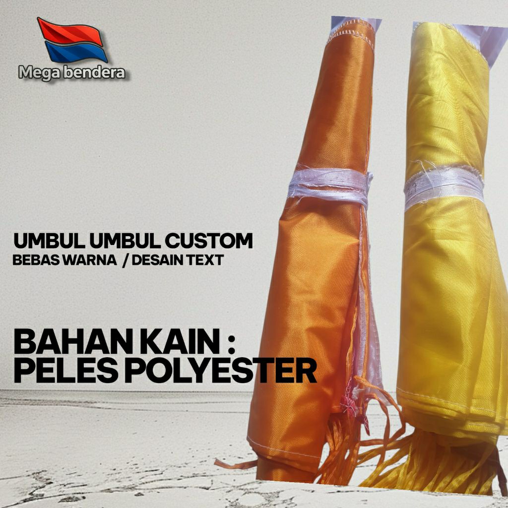 Tecnic_Capital Bendera Umbul Umbul Layur Custom Logo Bawah Panjang 3 4 5 Meter Bebas Desain