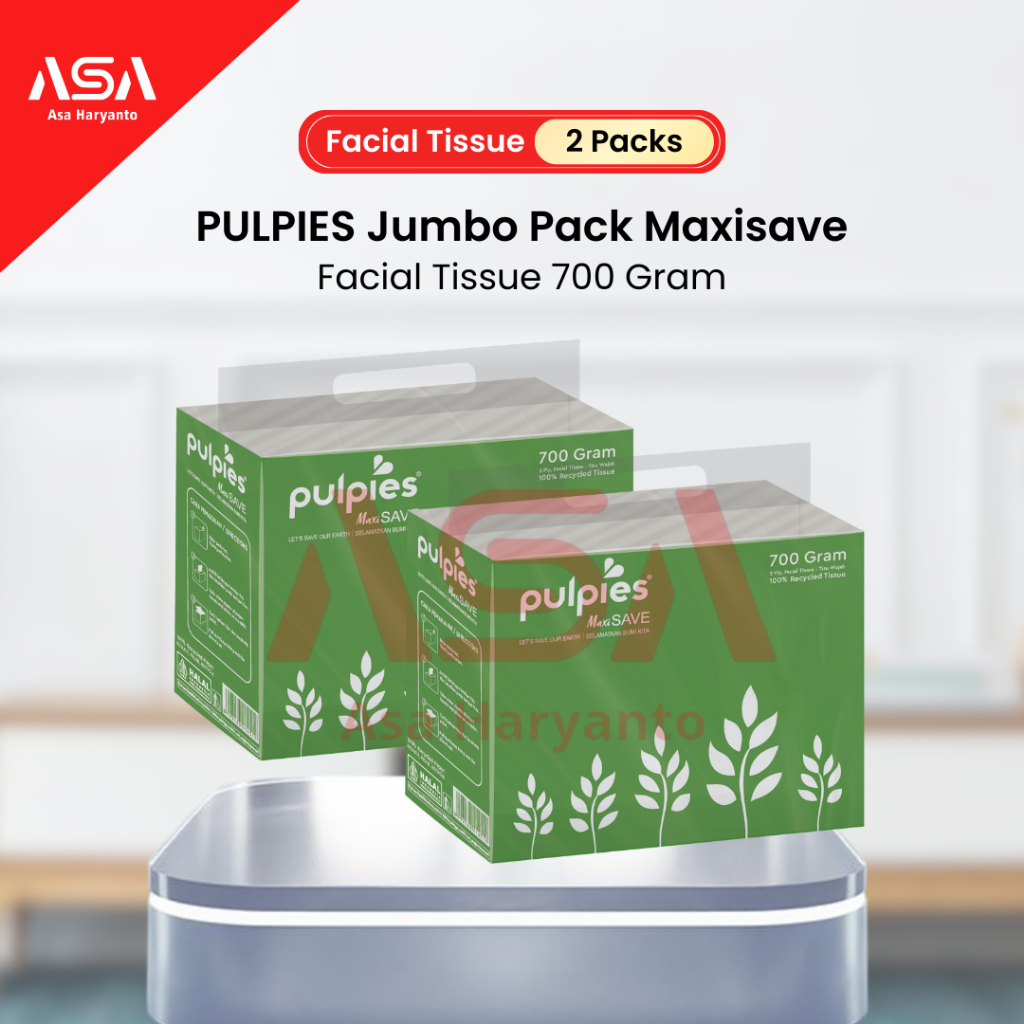PAKET 2 PACKS PULPIES Jumbo Pack Facial Tissue Maxisave 700 Gram 2 Ply - Tisu Wajah