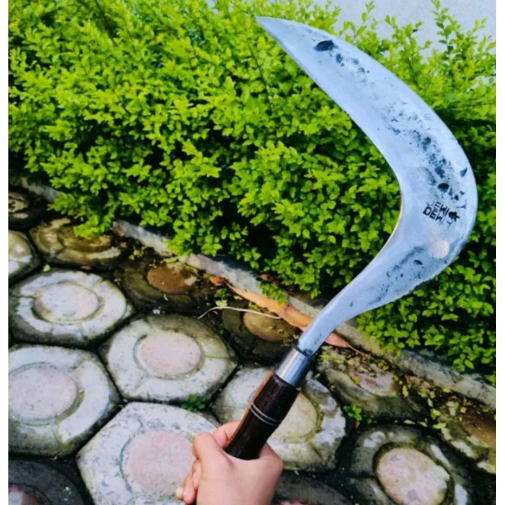 Arit Sabit Rumput Dewi Bintang Model Jawa | Baja Per Asli | Gagang Kayu Sonokeling | Tajam Siap Paka