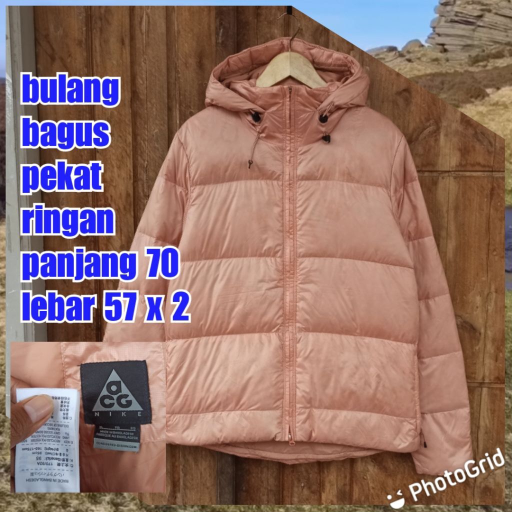 jaket gunung outdoor puffer gelembung winter salju bulang bulu angsa nike acg