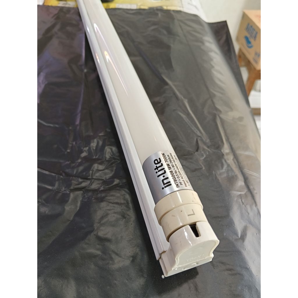 lampu neon LED T8 kap + lampu 1 set 120cm