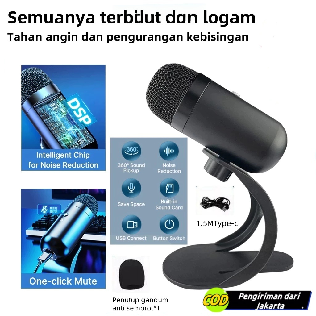 Noise Reduction Microphone Game/Conference/Recording Mikrofon Kabel Mic PC Gaming