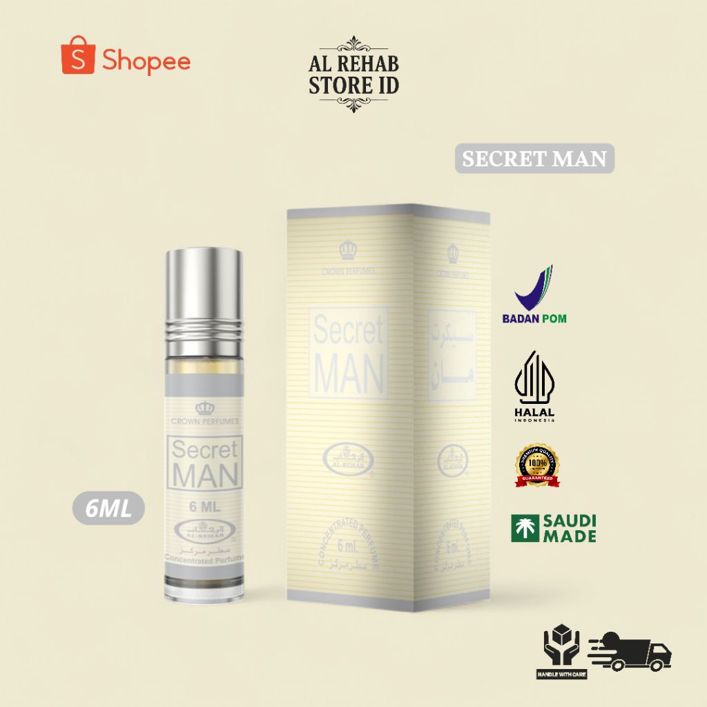 Parfum Oil Al REHAB SECRET MAN BPOM 6ml Roll On | Original Berizin BPOM