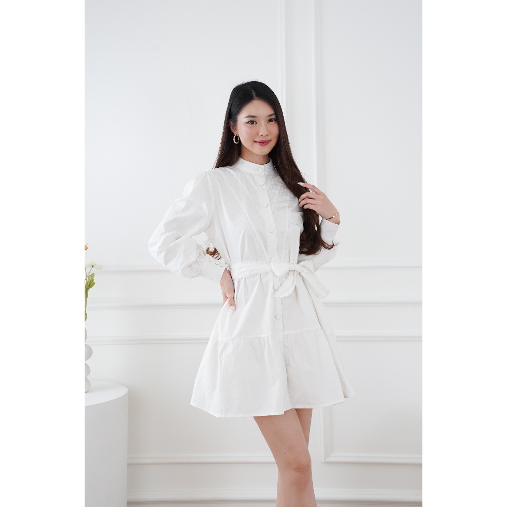 ELLA - Orielle Dress - Mini Dress Wanita Casual Korean Style White