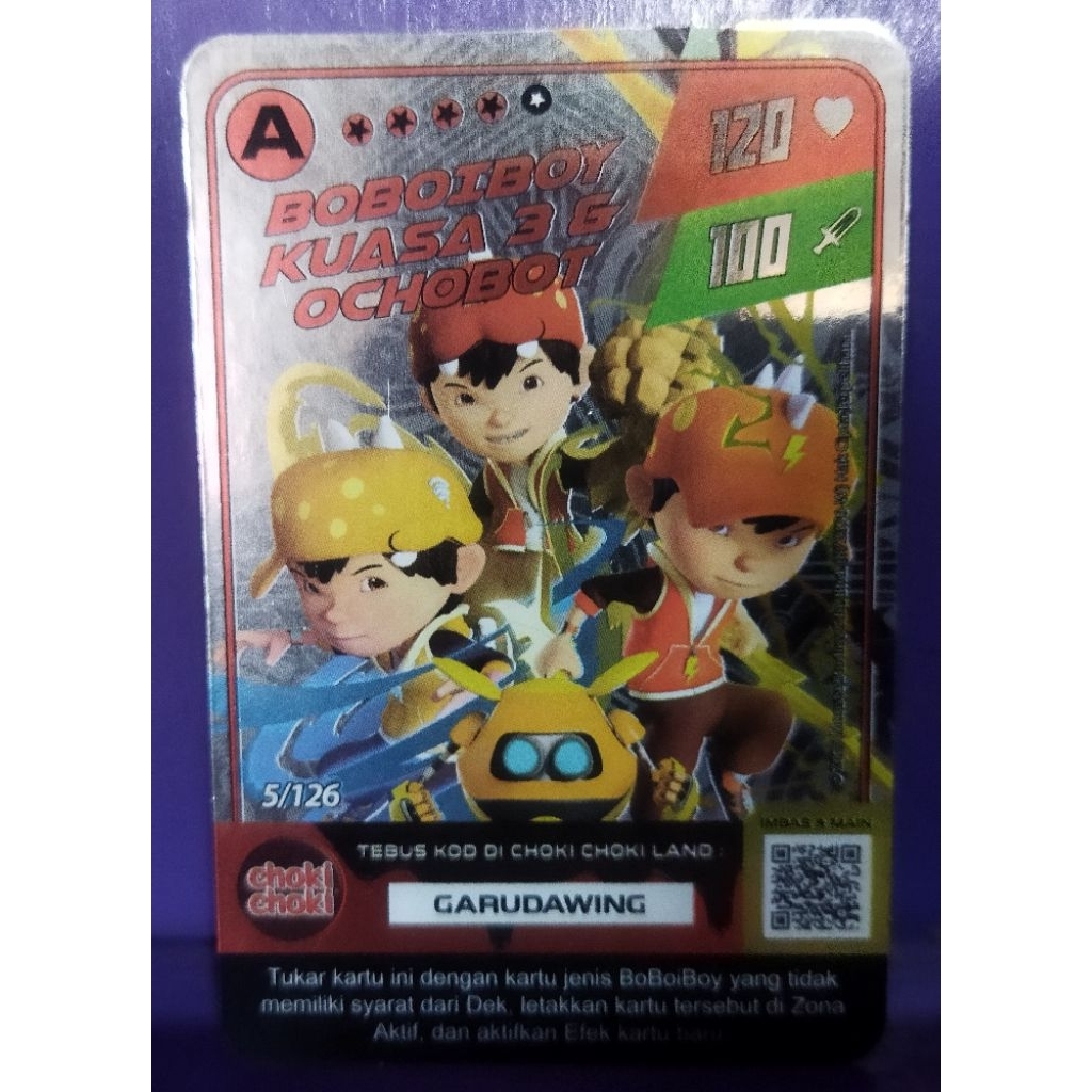 card Boboiboy galaxy Monsta cokichoki Boboiboy kuasa 3 & ochobot 1pcs holo A