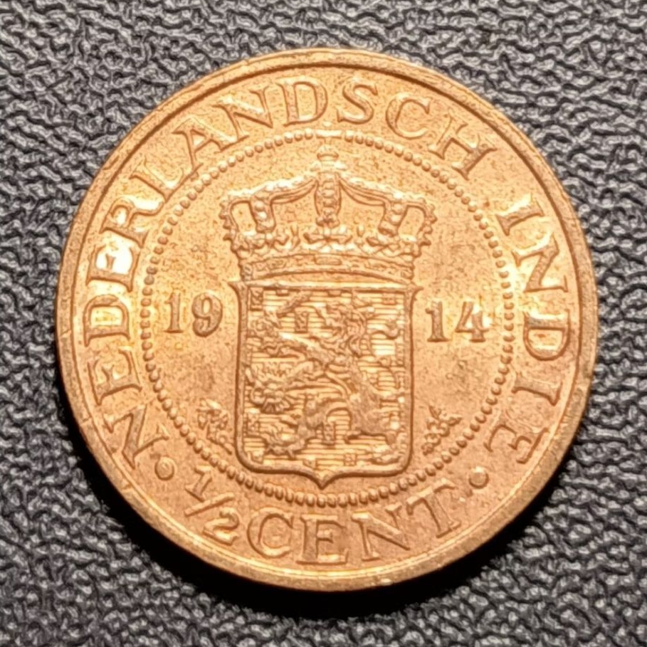 Koleksi Koin Nederlands Indie ½ Cent Tahun 1914