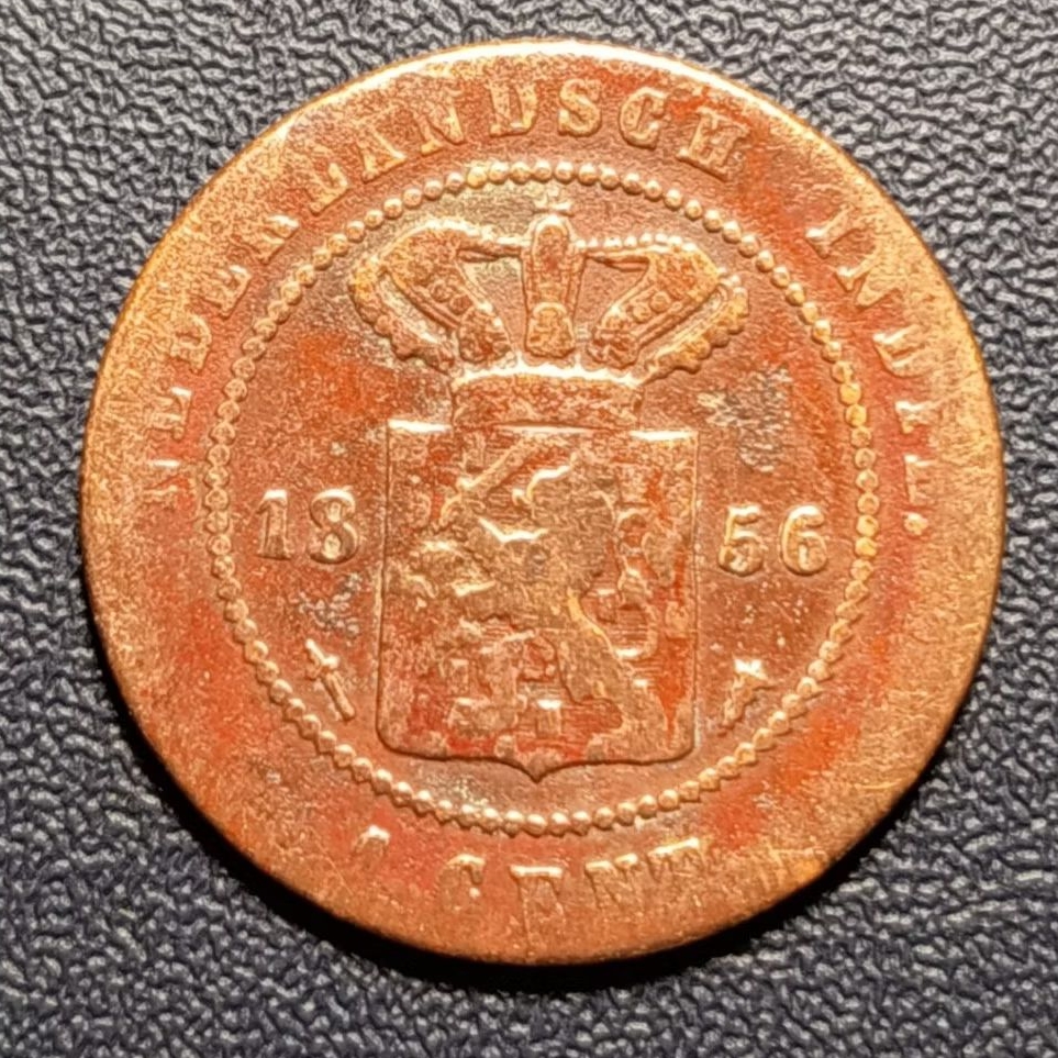 Koin 1 Cent Nederlandsch-Indische Tahun 1856