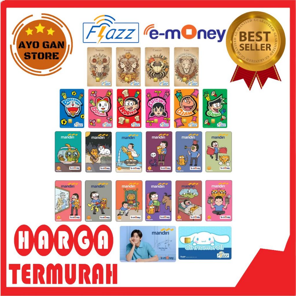 E-money E-toll e money Mandiri Flazz BCA Brizzi BRI | Limited Edition | Kartu E-toll