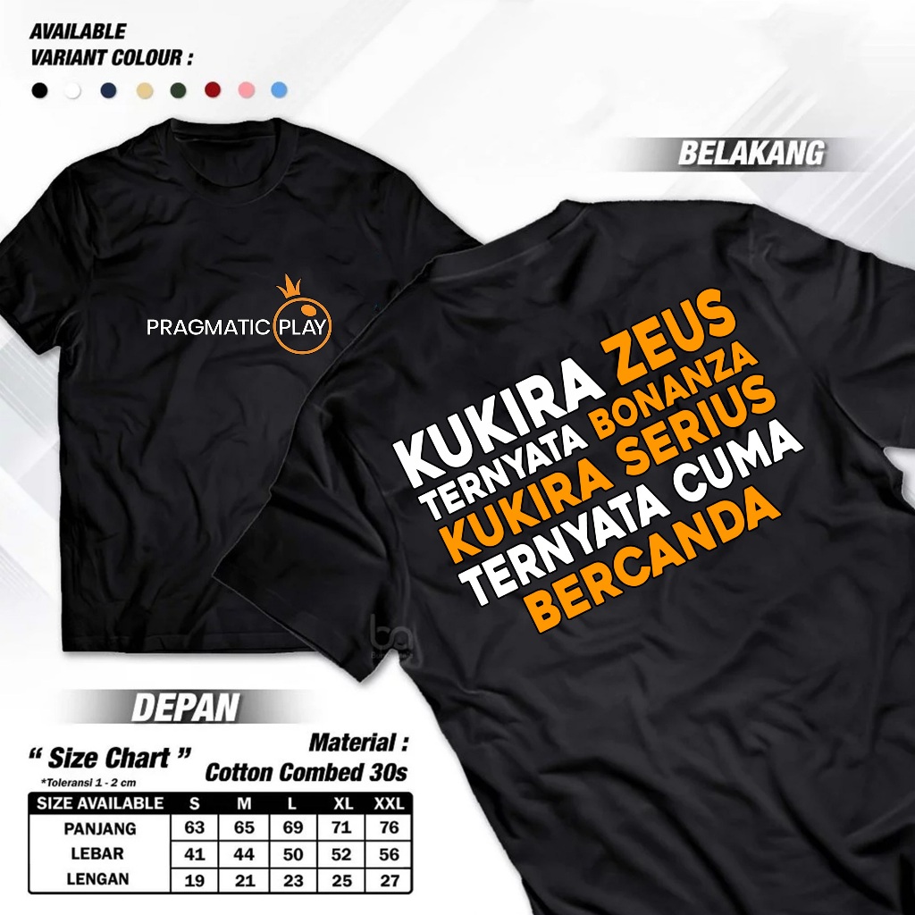 Kaos Slot keren Baju Slot T-shirt Premium-Kaos Pragmatic Play ZEUS