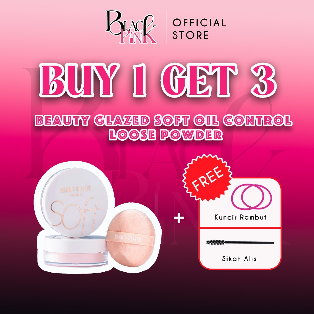 (READY & ORI) Beauty Glazed Soft Oil Control Loose Powder Bedak Tabur BG8880