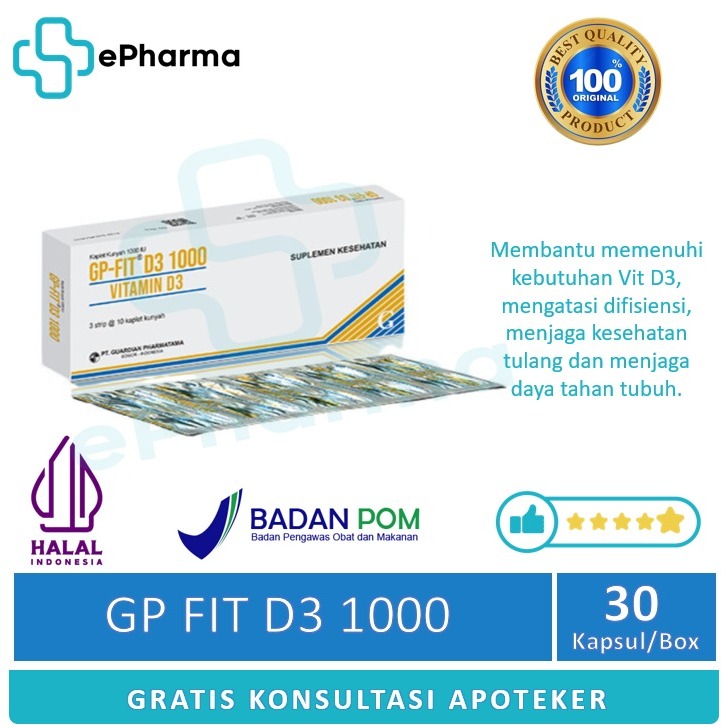 GP Fit D3 1000 IU Per Box | Suplemen Vitamin D3 dan Kesehatan