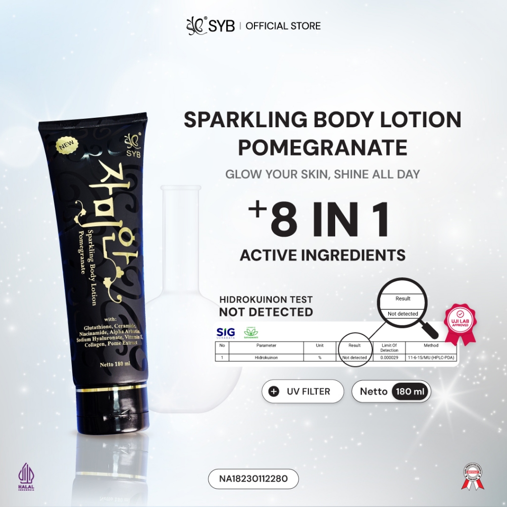 NEW SYB SPARKLING BODY LOTION POMEGRANATE (GLUTATHIONE + CERAMIDE)