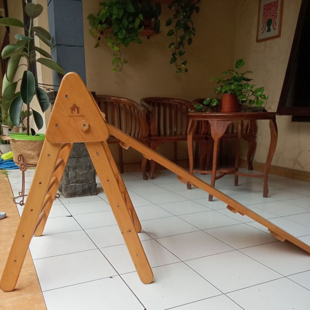preloved pikler triangle arch tangga perosotan kayu climbing mainan lipat Playground anak