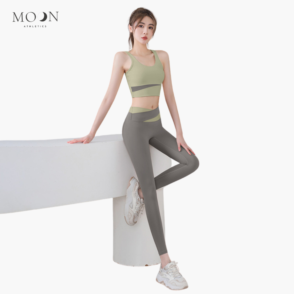 MOON Sophie Set Bra Celana Panjang Pakaian Wanita Sport Olahraga Gym/Zumba/Yoga