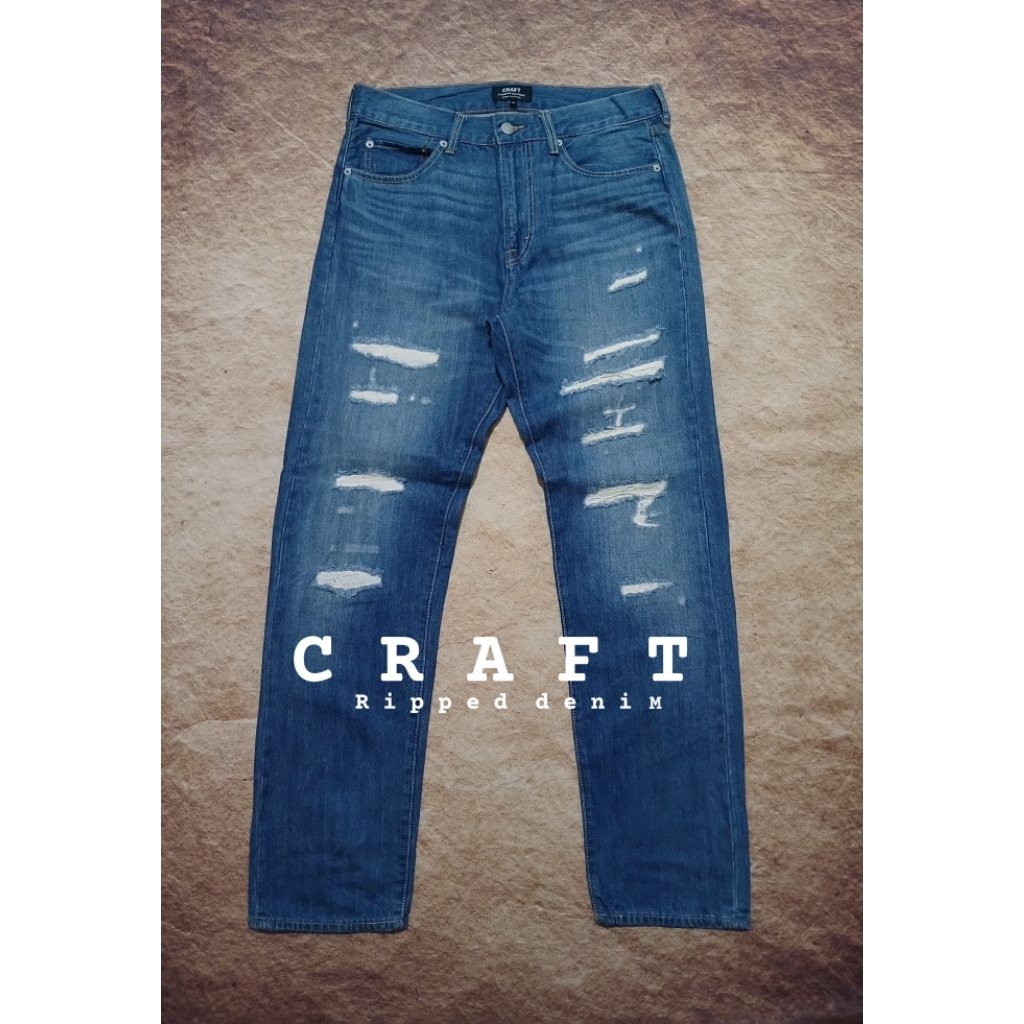 Jeans pria riped keren tidak bolong CRAFT bekas pakai