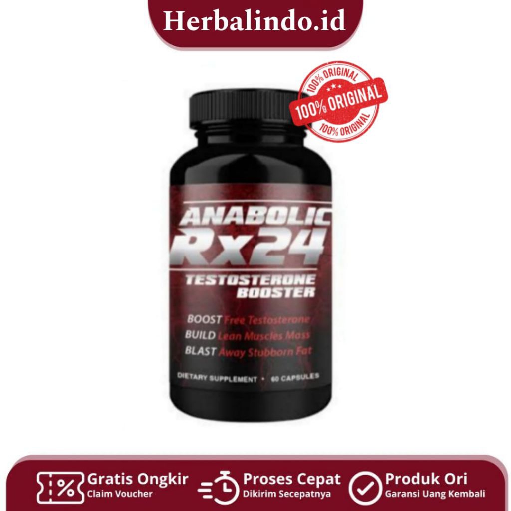 ( TERLARIS ) ASLI Anabolic Rx 24 - Anabolic Rx 24 Herbal Testosteron Booster RX 24  Suplemen Penamba