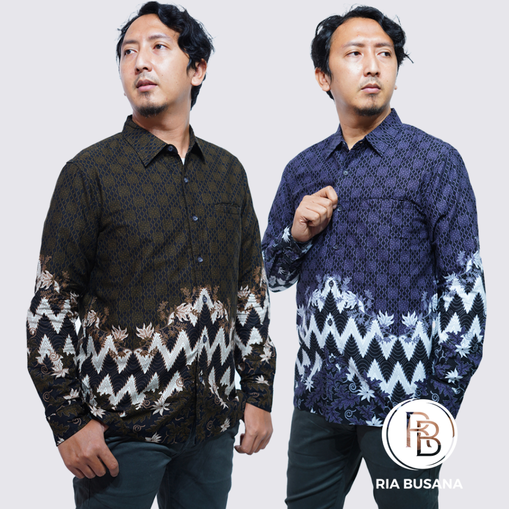 Ria Busana - Kendy - Kemeja Batik Kasual Dewasa Pria Lengan Panjang Katun Art. CPBK00338GP