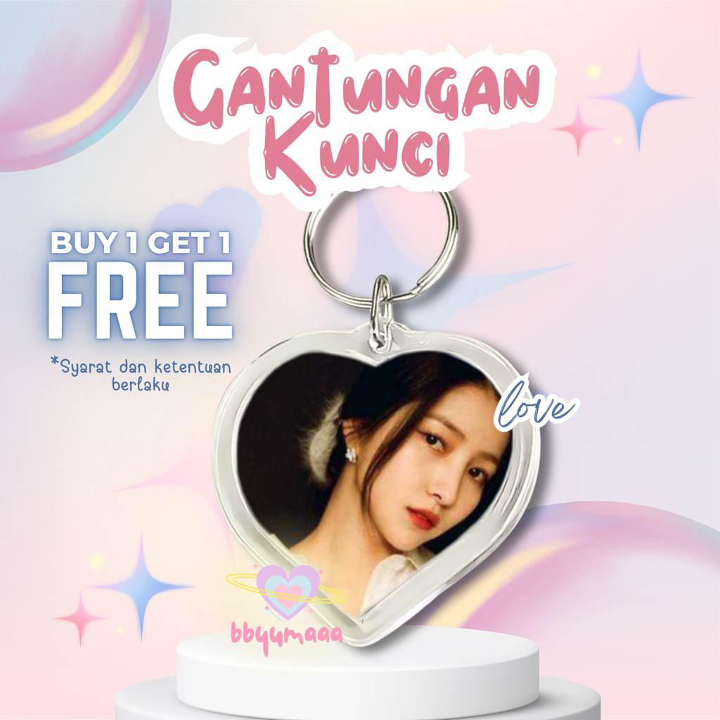 (BUY 1 GET 1 FREE) GANTUNGAN KUNCI AKRILIK LOVE CUSTOM / GANTUNGAN KUNCI AKRILIK / GANTUNGAN KUNCI A