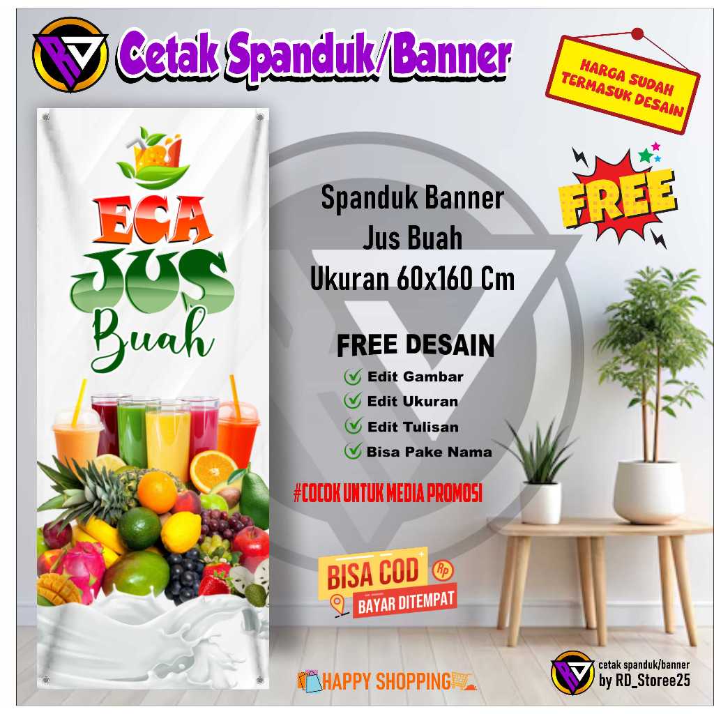 Spanduk Banner Aneka Juice Jus Buah Segar Flexy Cina