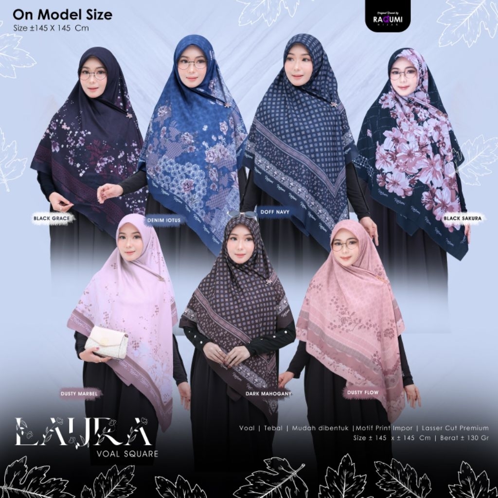 LAURA VOAL SQUARE JUMBO BY RAQUMI HIJAB