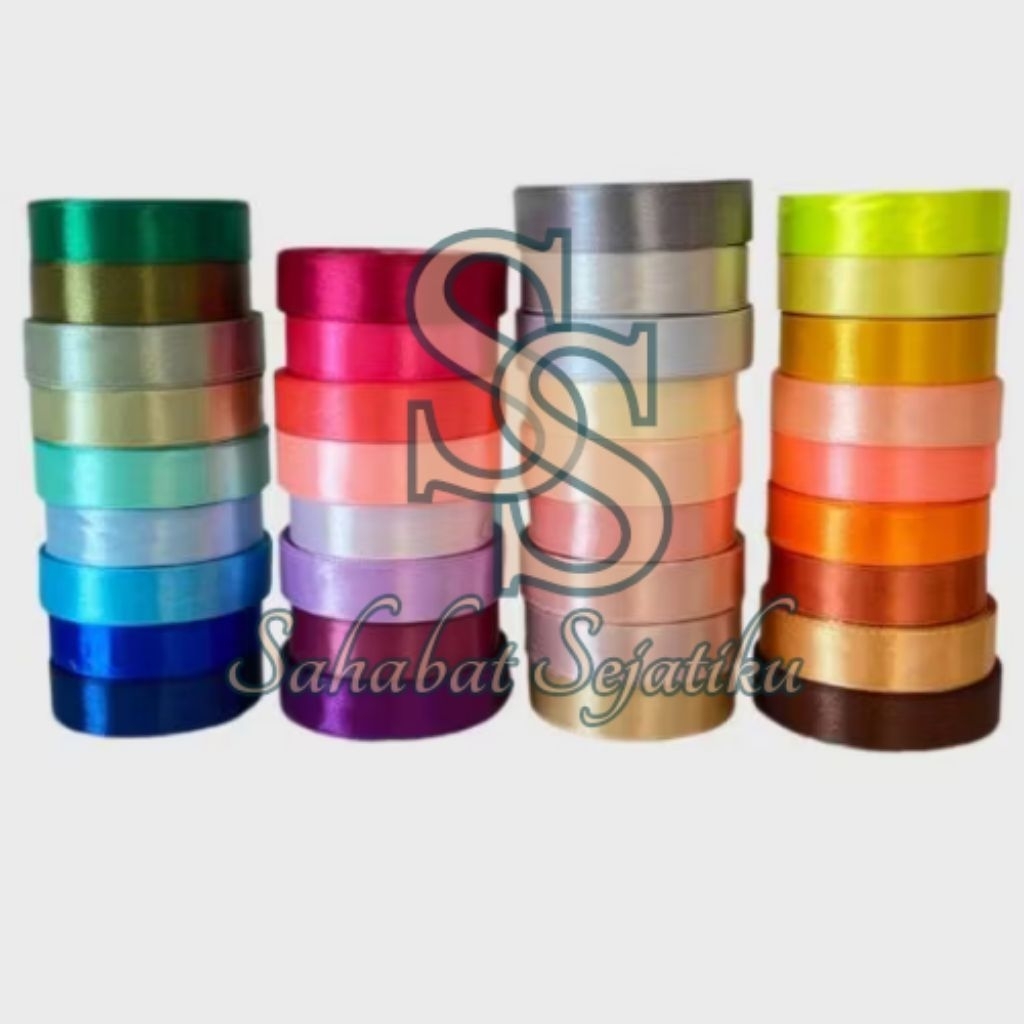 PITA SATIN 3/4" / LEBAR 2 CM - 1 ROLL (20 YARD / 18 METER) - PITA KAIN / PITA BUKET / SILK RIBBON