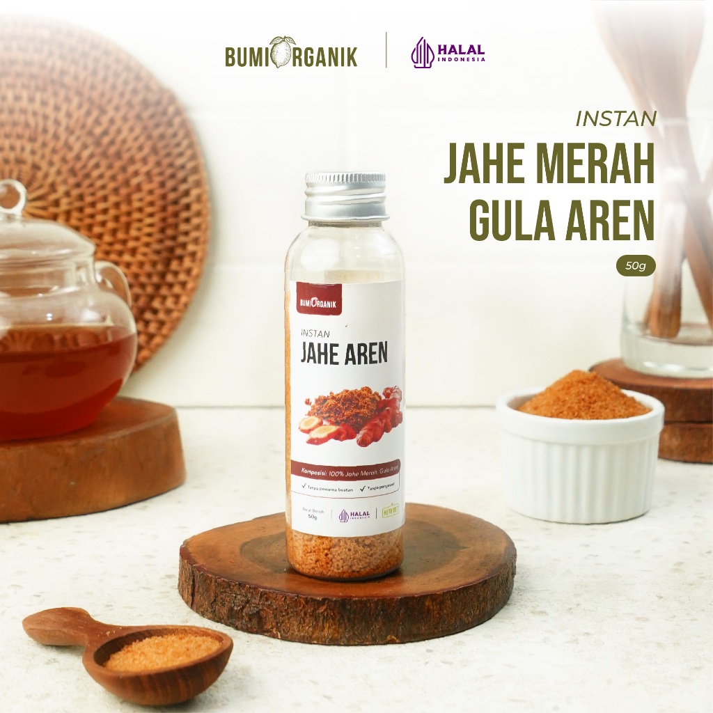 JAHE MERAH GULA AREN 50G / JAHE MERAH GULA AREN BUMI ORGANIK / JAHE MERAH / JAHE MERAH BUBUK / JAHE 