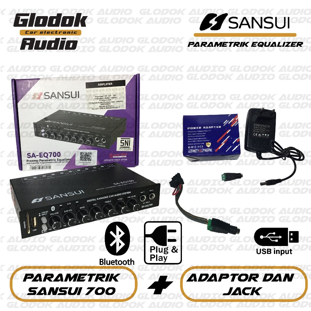 Parametrik priem Mixer audio car home Equalizer amplifier Sansui SA - EQ 700 ADAPTOR