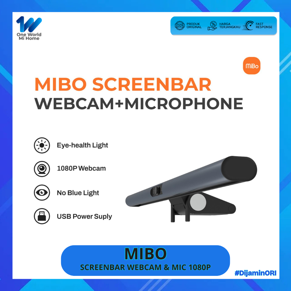 MiBo ScreenBar Webcam USB Monitor Light HD With Microphone 1080P FHD