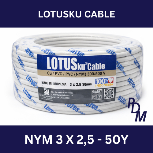 Kabel Listrik Lotus NYM 3x2.5 LOTUSKU CABLE 50 YARD